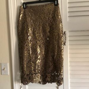 White House Black Market skirt with lace overlay